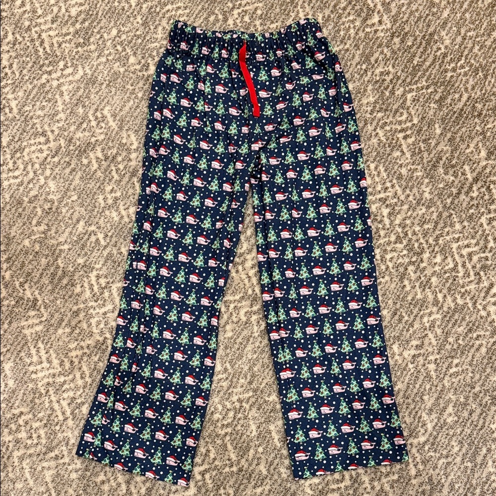Vineyard Vines Kids Blue Christmas Pajama Bottoms, size 7